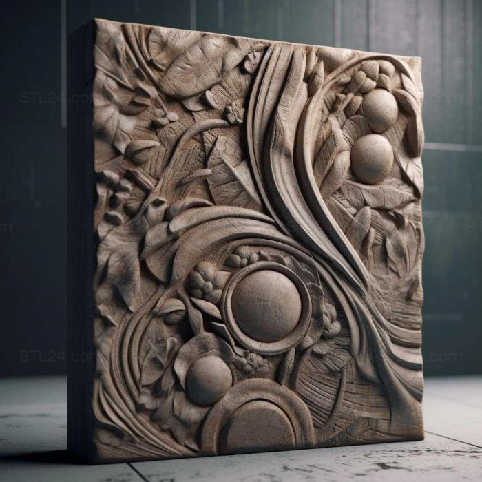 Patterns and decorations (stl concrete 2, PATTERN_2430) 3D models for cnc